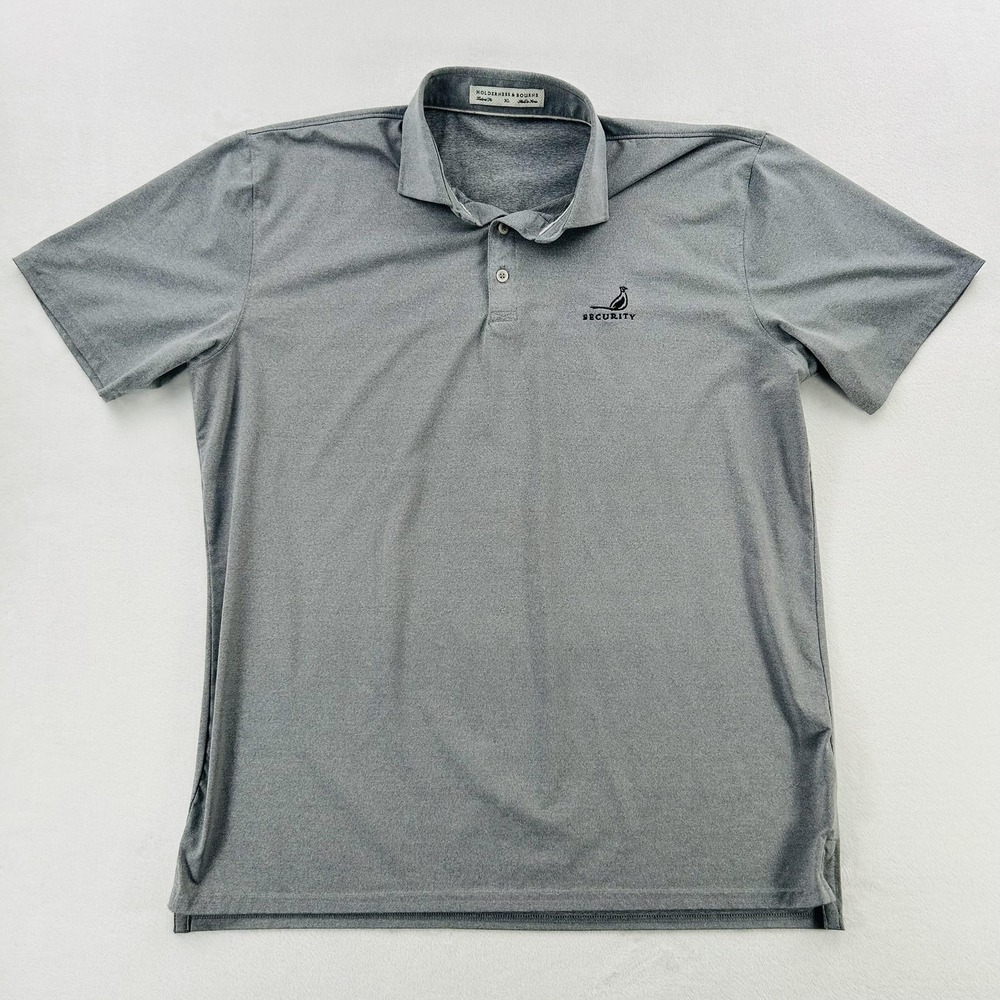 Holderness & Bourne Polo Shirt Mens XL Heathered Gray The Anderson Security Golf